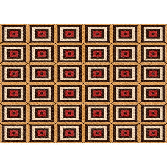 Ahgly Company Machine Washable Indoor Rectangle Transitional Brown Sand Brown Area Rugs, 7' x 10'