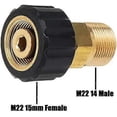 thumbnail image 2 of Pressure Washer Fitting, M22 x 15mm Female Thread to M22 x 14mm Male Thread Quick Coupler Pressure Washer Adapter Parts, 2 of 5