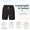 thumbnail image 5 of Balery Cool Skull Love Mens Swim Trunks Swim Shorts for Men Quick Dry Inseam Beach Shorts with Compression Liner Pocket-XX-Large, 5 of 9