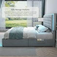 thumbnail image 5 of SIBEDS LED Bed Frame with 2 Storage Drawers Pockets and Soft Velvet Grey Tufted Headboard, Queen, 5 of 8