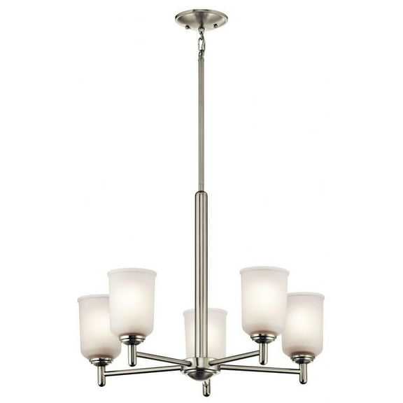 Transitional Five Light Chandelier-Brushed Nickel Finish Bailey Street Home 147-Bel-1788419