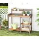 thumbnail image 2 of QueipA  Wooden Potting Bench Table with Sink, Outdoor Garden Table Work Bench with Shelf, Workstation for Outside Patio Lawn, 2 of 8