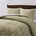 thumbnail image 6 of Virtu Comforter Sets, All Season Lightweight Botanical Queen Comforter Set, 3-Pc Bedding Sets, Olive Green/White, 6 of 8