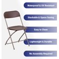 thumbnail image 3 of TentandTable Plastic Folding Chairs, Brown, 10 Pack, 3 of 11