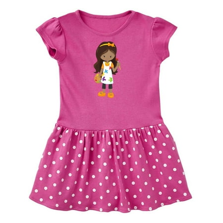 

Inktastic African American Girl Painter Paint Artist Gift Toddler Girl Dress
