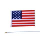 50 Pcs Small America Stick Flags, Mini Little American US USA Flags, Handheld Stick Decorations Flags, 8.2X5.5 Inches