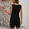 thumbnail image 5 of QATAINLAV Sales of The Day! Rompers for Women 2025 Summer Casual Sleeveless Button Neck Short Jumpsuits Eyelet Embroidery Comfy Overalls with Pockets Black M, 5 of 9