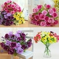 thumbnail image 6 of opvise 1 Bouquet 21 Head Artificial Fake Rose Mothers Day Home Decoration Flower Yellow, 6 of 8