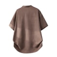 thumbnail image 7 of Hesxuno Men Big and Tall Button Down Shirts Solid Color Short Sleeve Untucked Shirts Mandarin Collar Loose Fit Summer Comfortable Tops Coffee XXXXL, 7 of 7