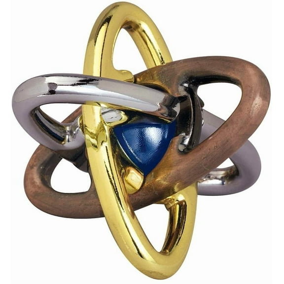 EZ Atom Metal Brain-Teaser Puzzle with Center Marble, 3¼″ x 3¼″ Cube