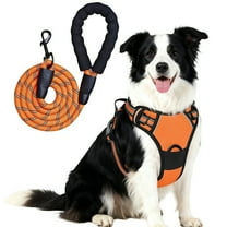 Adjustable No Pull Dog Harness with 5ft Leash for Pets (Orange)
