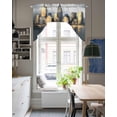thumbnail image 4 of Gold Black Building Swag Valances for Windows, Small Curtains Drapes, Modern Chic City Oil Painting Kitchen Window Curtains Over Sink Rod Pocket Window Treatment Valance for Bedroom/Bathroom 56"x36", 4 of 5