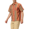 thumbnail image 4 of Lars Amadeus Men's Summer Hawaiian Short Sleeves Button Down Striped Shirts, 4 of 6