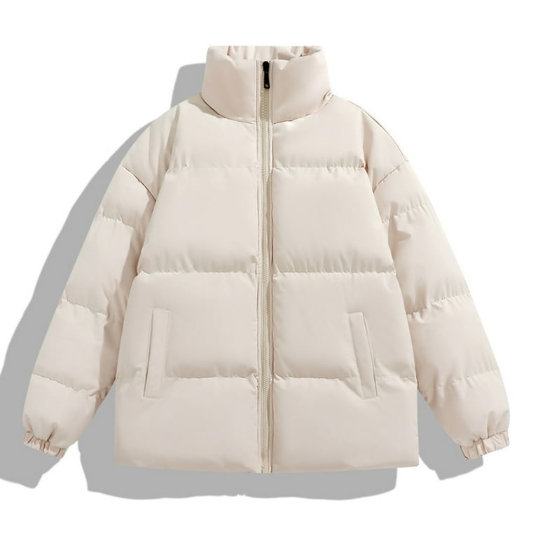 LpwkSSA Men's Down Puffer Jacket with Zipper Pockets Elastic Cuffs