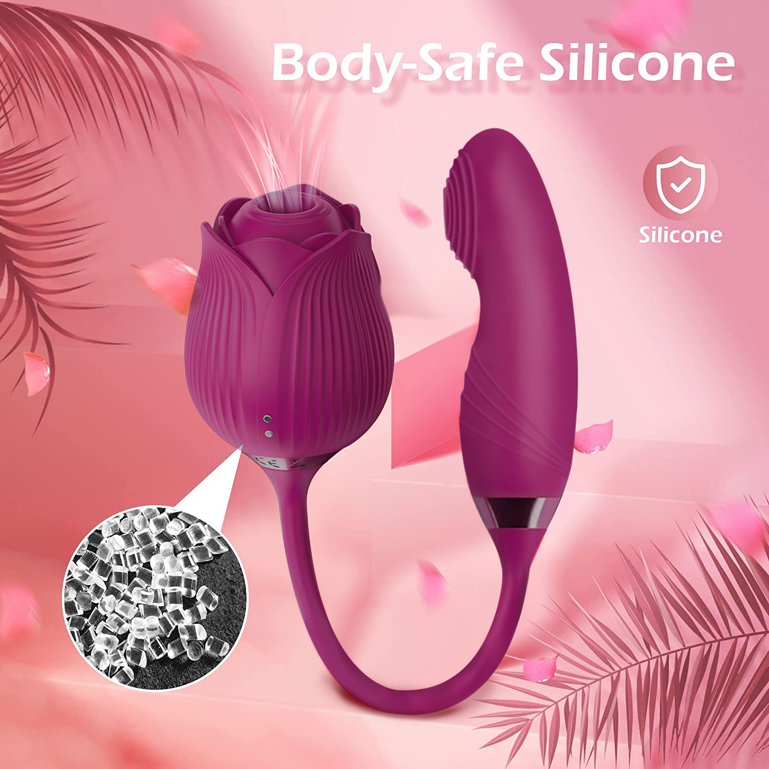 Rose Sucking Vibrator for Women, G-Spot Vibrator Clitoris Vibrator with Mimic Finger Wiggling Personal Massager