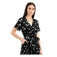 thumbnail image 4 of ALFANI Womens Black Polka Dot Midi Wrap Dress Size: 16, 4 of 4