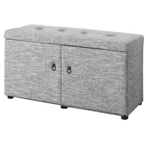 18&quot; Dove Grey Shoe Storage Ottoman
