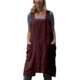 thumbnail image 1 of Japan Style Cotton Linen Aprons, Solid Color Cross Bandage X Shape Back Kitchen Cooking Clothes, 1 of 3