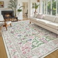 thumbnail image 4 of Lahome 8'x10' Floral Washable Rugs for Living Room, Non Slip Bedroom Rug with Rubber Backing, Soft Ultra Thin Carpet for Nursery Playroom, 4 of 11