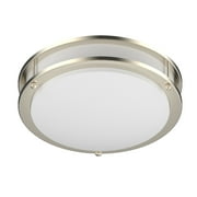 DYMOND 10 LED Ceiling Light Flush Mount Adjustable Color Temperature Dimmable Brushed Nickel Double Ring