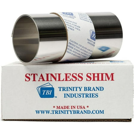 Made in USA Shim Stock: 0.005'' Thick, 100'' Long, 6" Wide, Stainless Steel