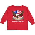 thumbnail image 3 of Inktastic Memorial Day- Never Forget Our Heroes- Bald Eagle Boys or Girls Long Sleeve Toddler T-Shirt, 3 of 5