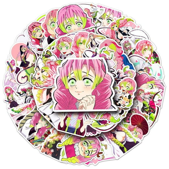 Paquete de pegatinas Kanroji Mitsuri Anime, 50 unidades, 3-8 cm