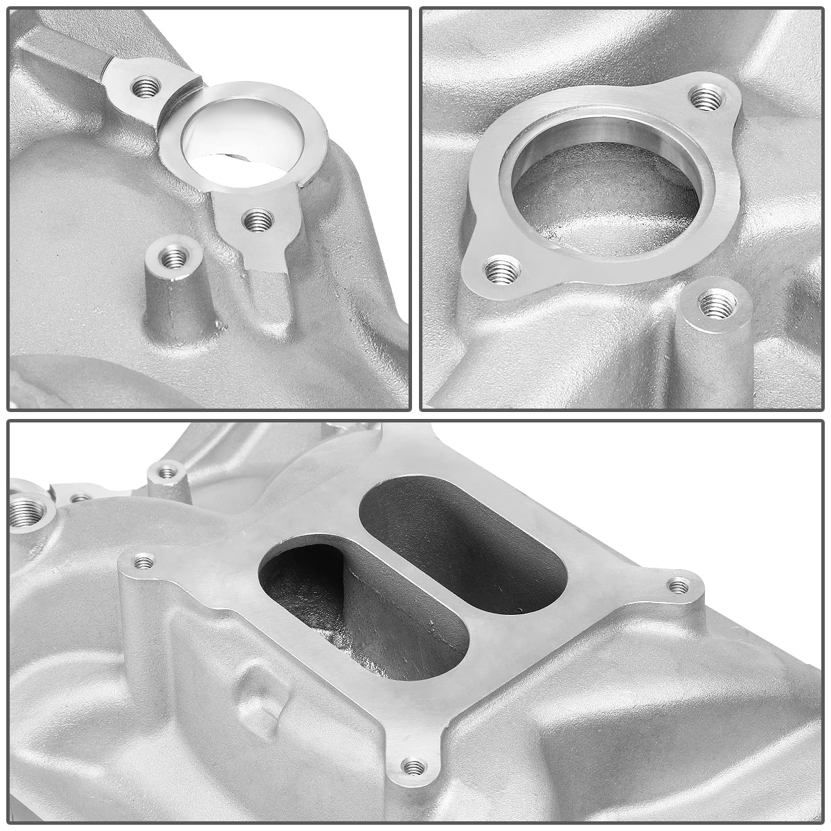 DNA MOTORING Metallic LEPOW-009 Dual Plane Aluminum Intake Manifold Assembly for 96-02 Chevy SBC 5.0L 5.7L