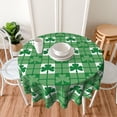 thumbnail image 6 of St.Patrick''s Day Tablecloth Round 60 Inch Green Shamrock Checkered Table Cloth,Stain Resistance Polyester Spring Plaid Table Covers for Kitchen Dining,Small Tablecloth for Party Picnic, 6 of 6