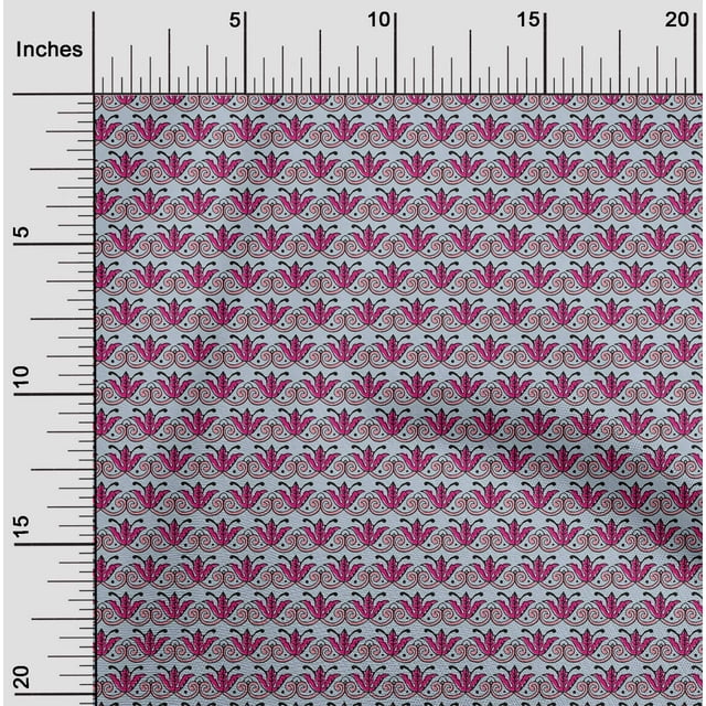 oneOone Silk Tabby Fabric Dot|Swirl & Floral Block Printed Craft Fabric BTY 42 Inch Wide