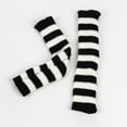 thumbnail image 4 of UTSJKR Y2k Striped Arm Warmers Long Fingerless Knitted Gloves Punk Gothic Alt Emo Scene Cool Winter Arm Sleeves Grunge Accessories Black, 4 of 4