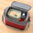 thumbnail image 4 of Portable Lunch Cooler Bag Insulated Lunch Box Tote With Strap Handle Thermal Food Storage Organizer Office Travel Picnic Camping Outdoor Reusable Meal Carrier Storage Bag, 4 of 7