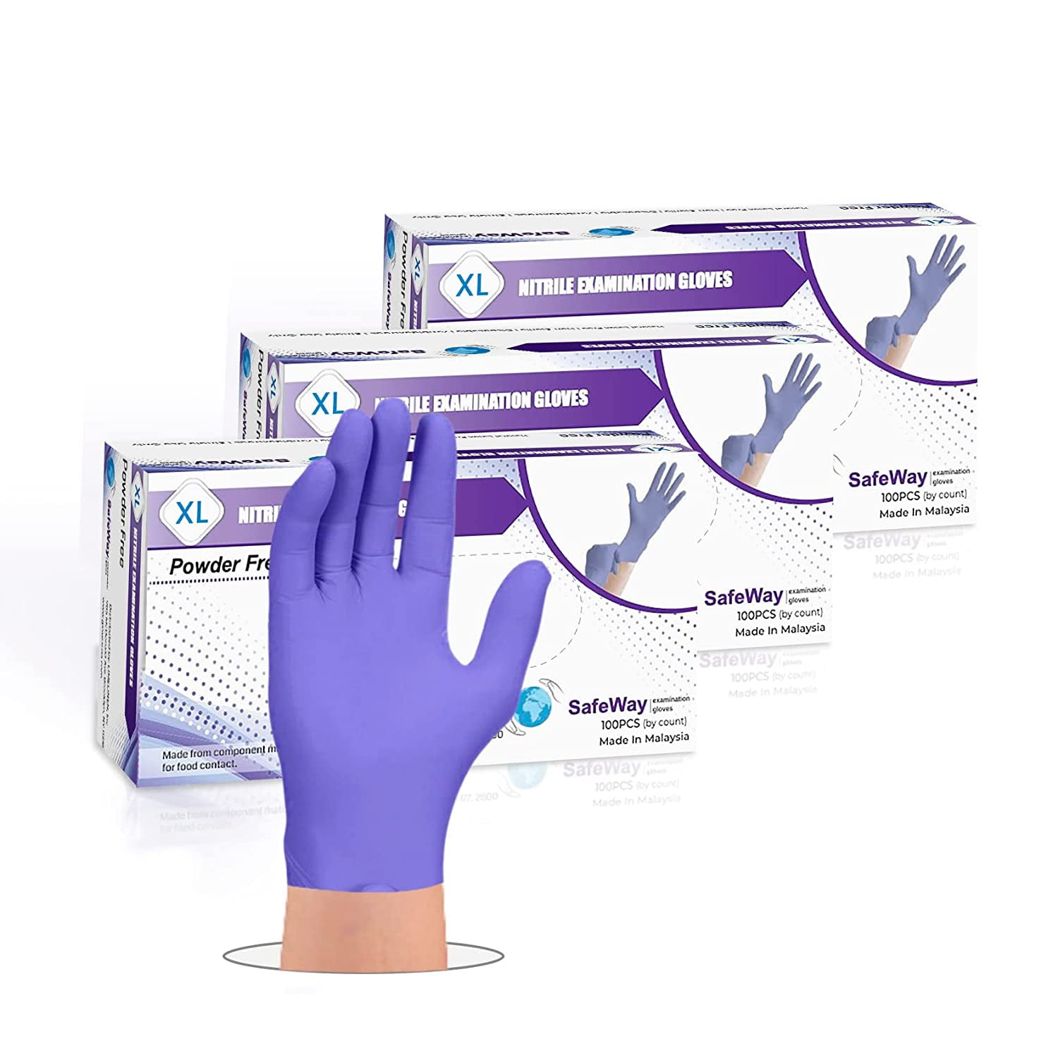 SafeWay Premium Nitrile Disposable Exam Gloves, XLarge, 300/Box