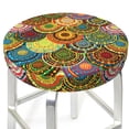 thumbnail image 3 of Lsque Colorful Circle Pattern Round Bar chair cushion covers Velvet Fabric Premium Comfort Protects from Scratches and Stains for 14-17 Inch Chair-12 inch, 3 of 7