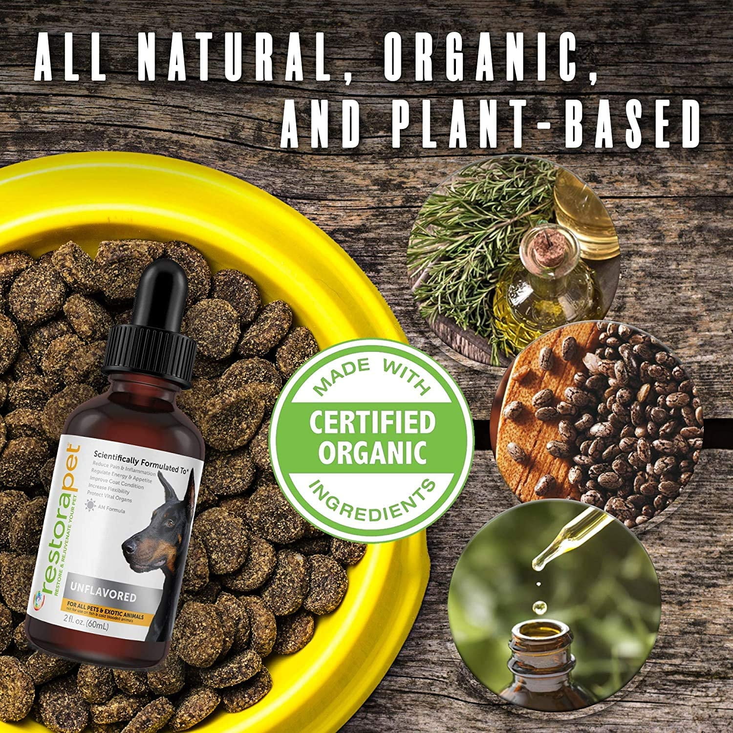 RestoraPet 1-Pack Organic Pet Supplement For Dogs, Cats & Horses
