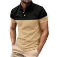 thumbnail image 1 of Birdeem Men Casual Solid Color Button Short Sleeve Turndown Collar Blouse Shirt, 1 of 1
