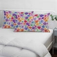 thumbnail image 4 of Colorful Flowers Throw Pillow Covers, Spring Farmhouse Watercolor Floral Beige Soft Breathable Pillow Cases with Invisible Zipper, Toddler Pillowcases for Couch Bed Sofa Chair 12x20 Inches, 4 of 9