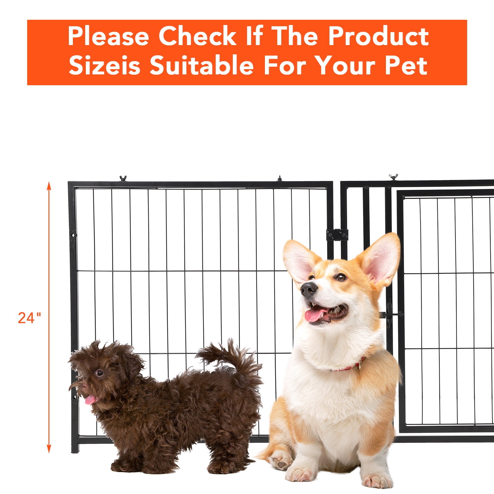 48" Heavy Duty Dog Crate - Escape-Proof Steel Cage with Double Doors & Wheels