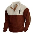 thumbnail image 3 of Chandail en Molleton Sans Capuche pour Hommes, chandail-Over pour Extérieur, Manches Longues, Col Rond, Doublé Doux, Thermique, pour Printemps Automne Hiver, Confort, 3 of 3