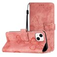 thumbnail image 1 of Compatible avec iPhone 14 Plus Étui Papillon Embossée avec Portefeuille et Support, 1 of 5