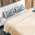 thumbnail image 5 of Yayeee Pillowcase Standard Size Set of 2 Satin Wrinkle Resistant Pillow Case, Blue Art Pattern, 5 of 7