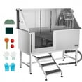 thumbnail image 1 of 62 Inch Dog Grooming Bath Tub Stainless Steel w Stairs Water Filter Left, 1 of 6