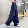 thumbnail image 6 of THJRPQJFD Girls Wide Leg Sweatpants High Waisted Baggy Pants Fashion Boys Preppy Drawstring Athletic Joggers Loose Active Sweat Pantswith Pockets, 6 of 8