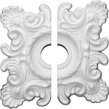 18"W x 18"H x 3 1/4"ID x 1 1/2"P Crawley Ceiling Medallion, Two Piece (Fits Canopies up to 6 3/4")