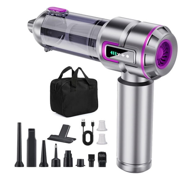 Aspirateur de Voiture Sans Fil avec Batterie et Affichage à 3 Segments, Mini Aspirateur Haute Puissance 23000pa, Aspirateur à Main Rechargeable
