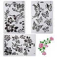 thumbnail image 6 of 4Pcs Plastic Drawing Painting Stencils Templates Rectangle Flower Butterfly Dandelion White, 6 of 8
