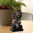 thumbnail image 6 of deevoka Lion Head Statue Crafts Handcarved Tabletop Ornament Animal Sculpture for Living Bronze, 6 of 9