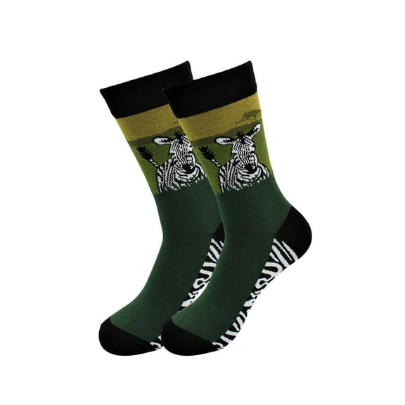 Sick Socks – Zebra in Grass – Exotic Animals Dress Socks