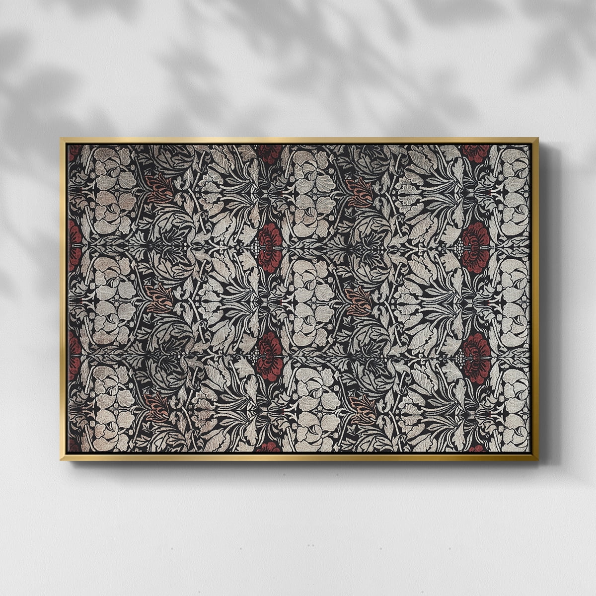 Vintage Abstract Print-XXII Framed in Gold Wood Gallery Wrapped Canvas 27 in. x 41 in.