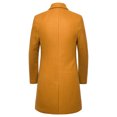 thumbnail image 5 of Leesechin Big & Tall Men's Solid Color Medium Long Casual Woolen Coat Stand Collar Single Breasted Pocket Brushed Trench Coat, 5 of 7